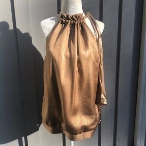 Glamorous Gold Sleeveless Top By Hale Bob